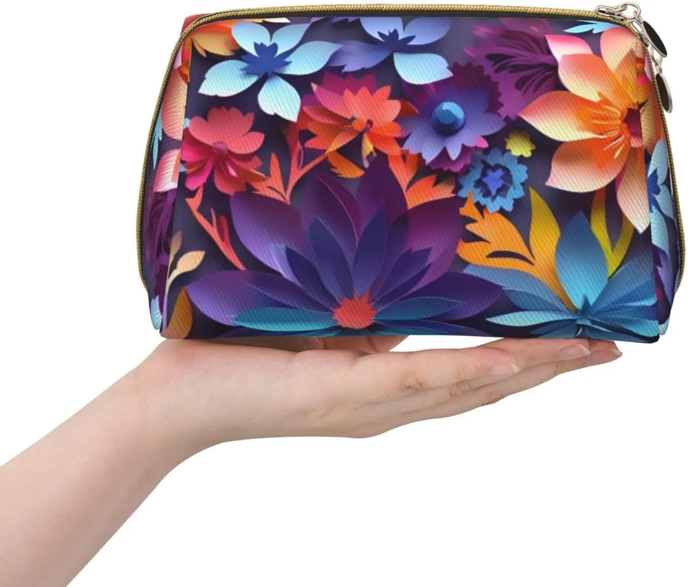 Flower Toiletry Pouch, Travel-Friendly Makeup Organizer For Makeup Brushes, Lipsticks