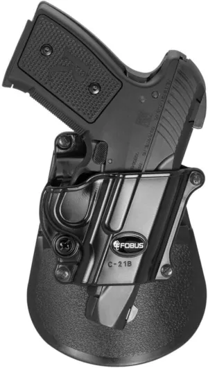 Fobus Compact Holster for 1911 Style guns without rail / Browning High Power / Compact .405, Compact 9mm, Right Hand Paddle, Black, One Size, (IAIC21B)