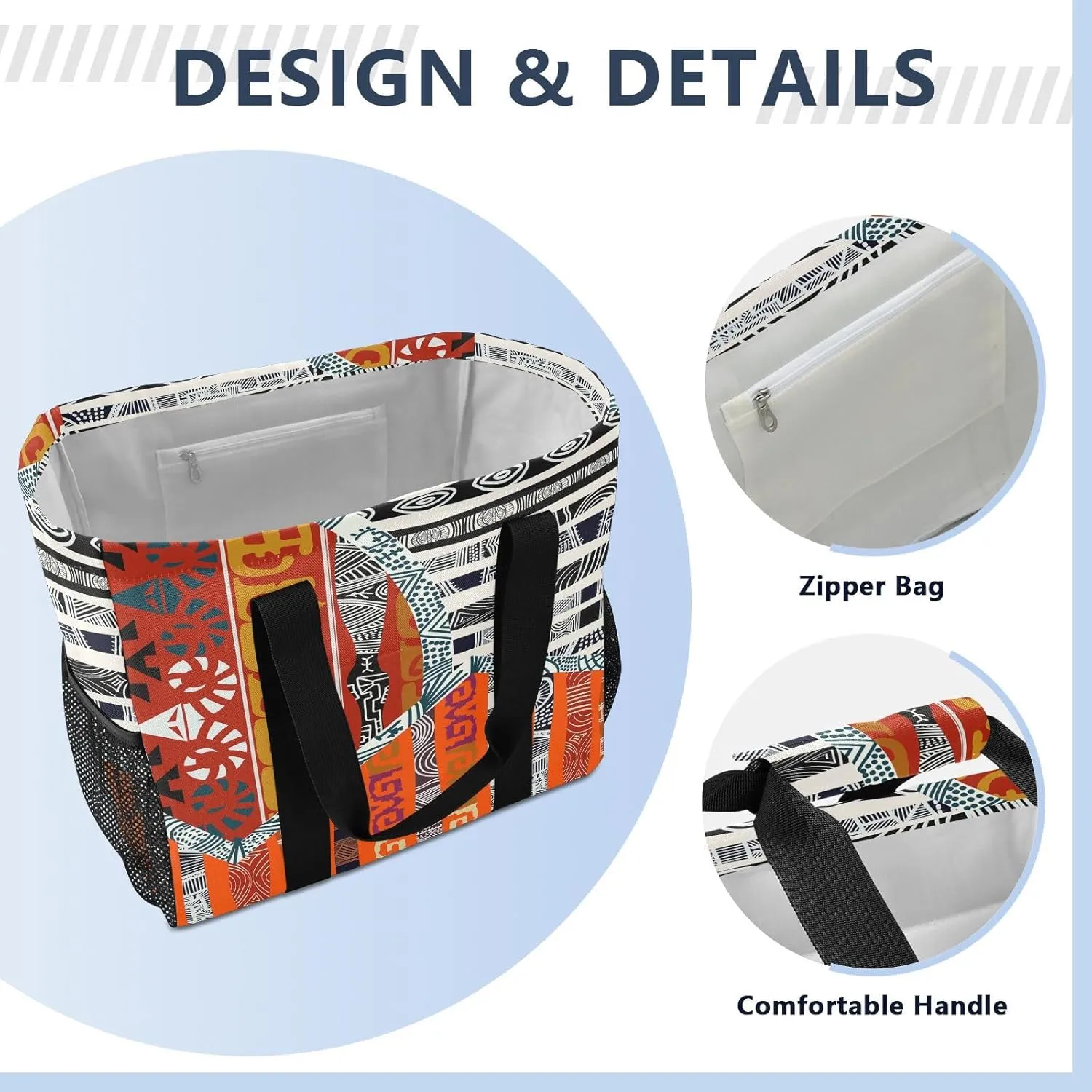 Foldable Grocery Reusable Tote Grocery Bag, Travel Canvas Shoulder Bags, Large Casual Laundry Pool Beach Bag