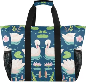 Foldable Grocery Reusable Tote Grocery Bag, Travel Canvas Shoulder Bags, Large Casual Laundry Pool Beach Bag
