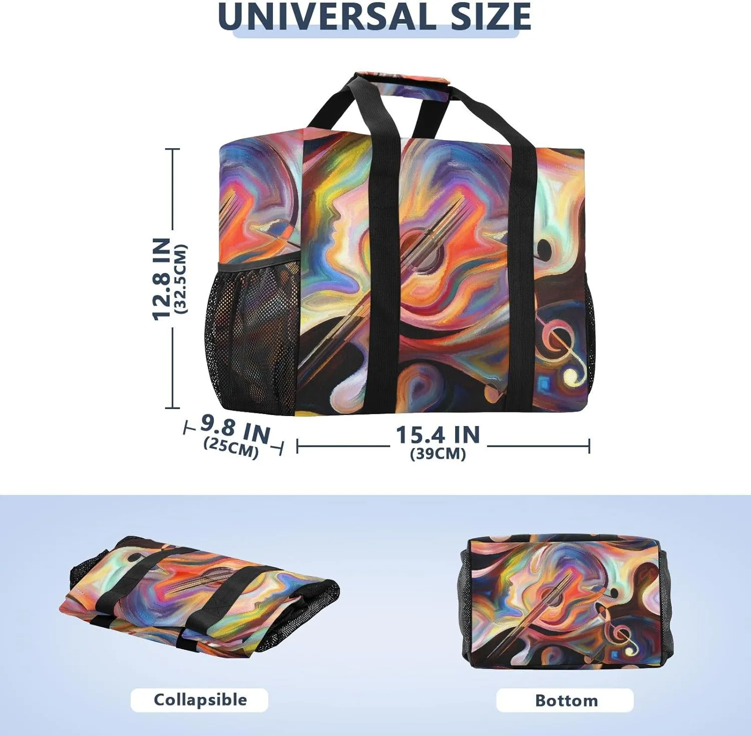Foldable Grocery Reusable Tote Grocery Bag, Travel Canvas Shoulder Bags, Large Casual Laundry Pool Beach Bag