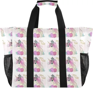 Foldable Grocery Reusable Tote Grocery Bag, Travel Canvas Shoulder Bags, Large Casual Laundry Pool Beach Bag