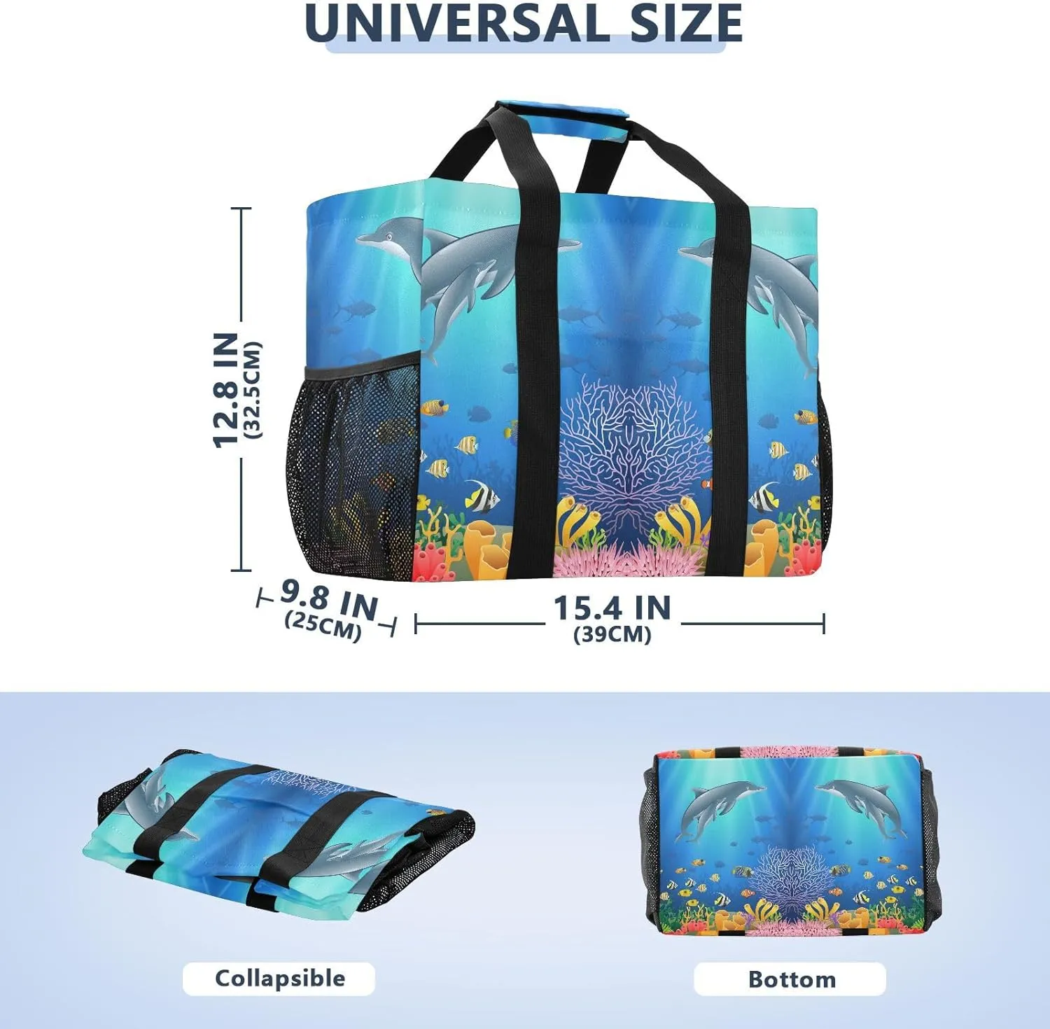 Foldable Grocery Reusable Tote Grocery Bag, Travel Canvas Shoulder Bags, Large Casual Laundry Pool Beach Bag