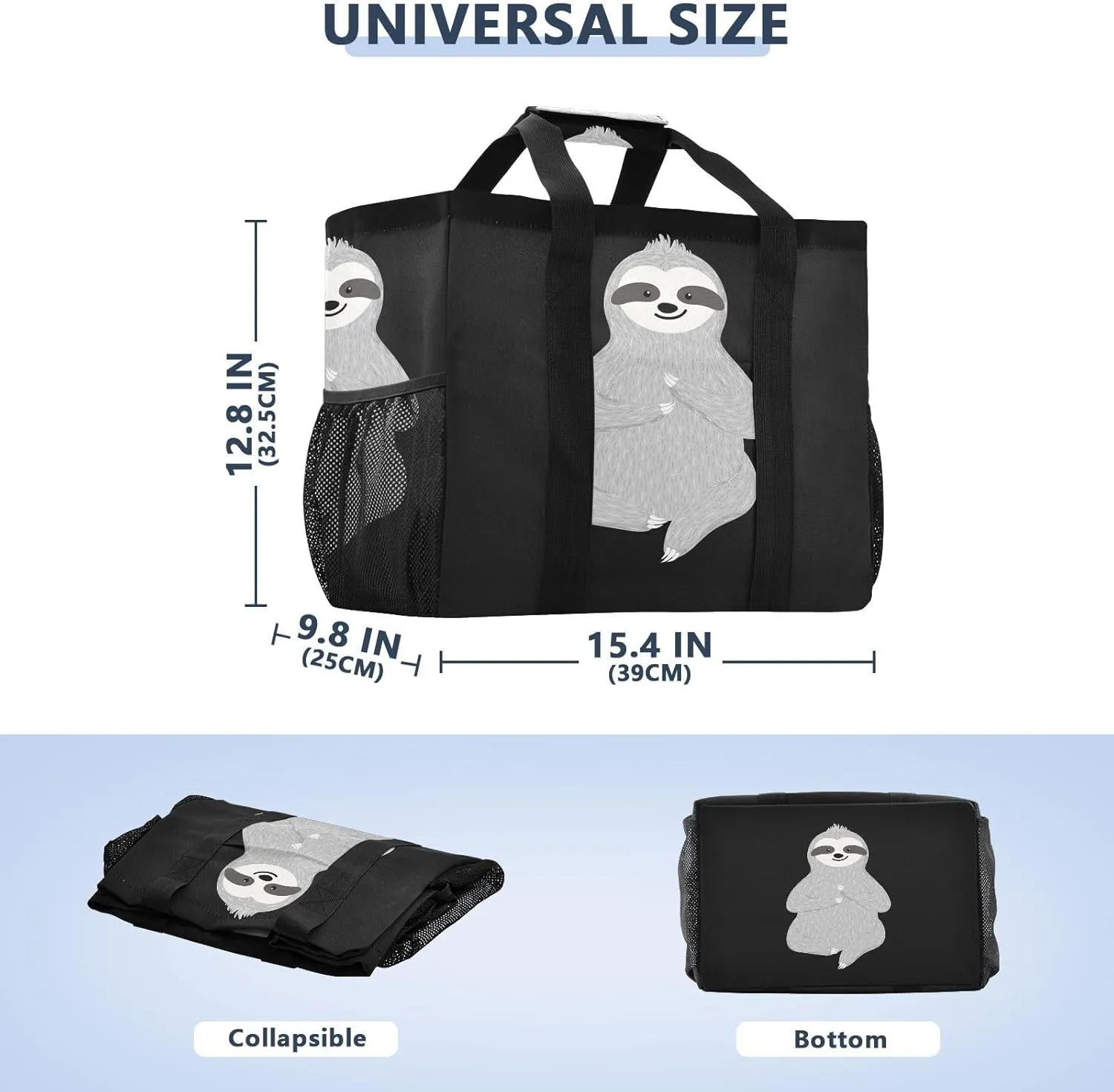 Foldable Grocery Reusable Tote Grocery Bag, Travel Canvas Shoulder Bags, Large Casual Laundry Pool Beach Bag