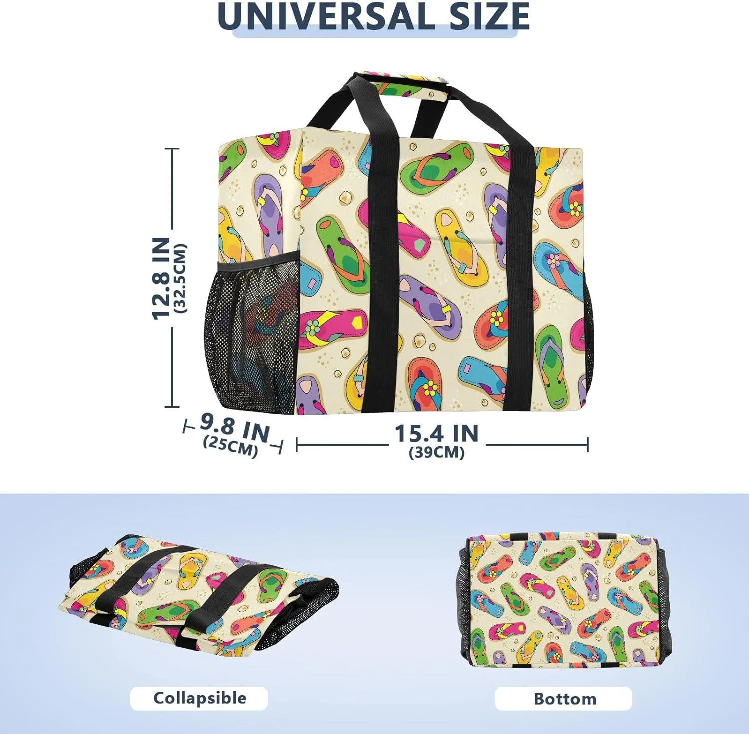 Foldable Grocery Reusable Tote Grocery Bag, Travel Canvas Shoulder Bags, Large Casual Laundry Pool Beach Bag