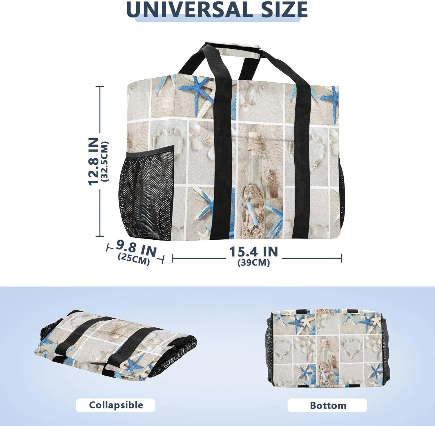 Foldable Grocery Reusable Tote Grocery Bag, Travel Canvas Shoulder Bags, Large Casual Laundry Pool Beach Bag