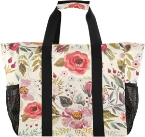 Foldable Grocery Reusable Tote Grocery Bag, Travel Canvas Shoulder Bags, Large Casual Laundry Pool Beach Bag