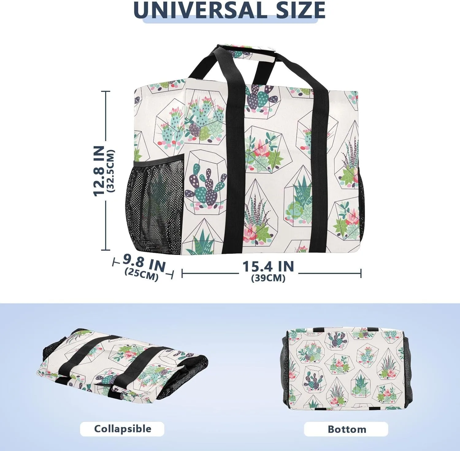 Foldable Grocery Reusable Tote Grocery Bag, Travel Canvas Shoulder Bags, Large Casual Laundry Pool Beach Bag