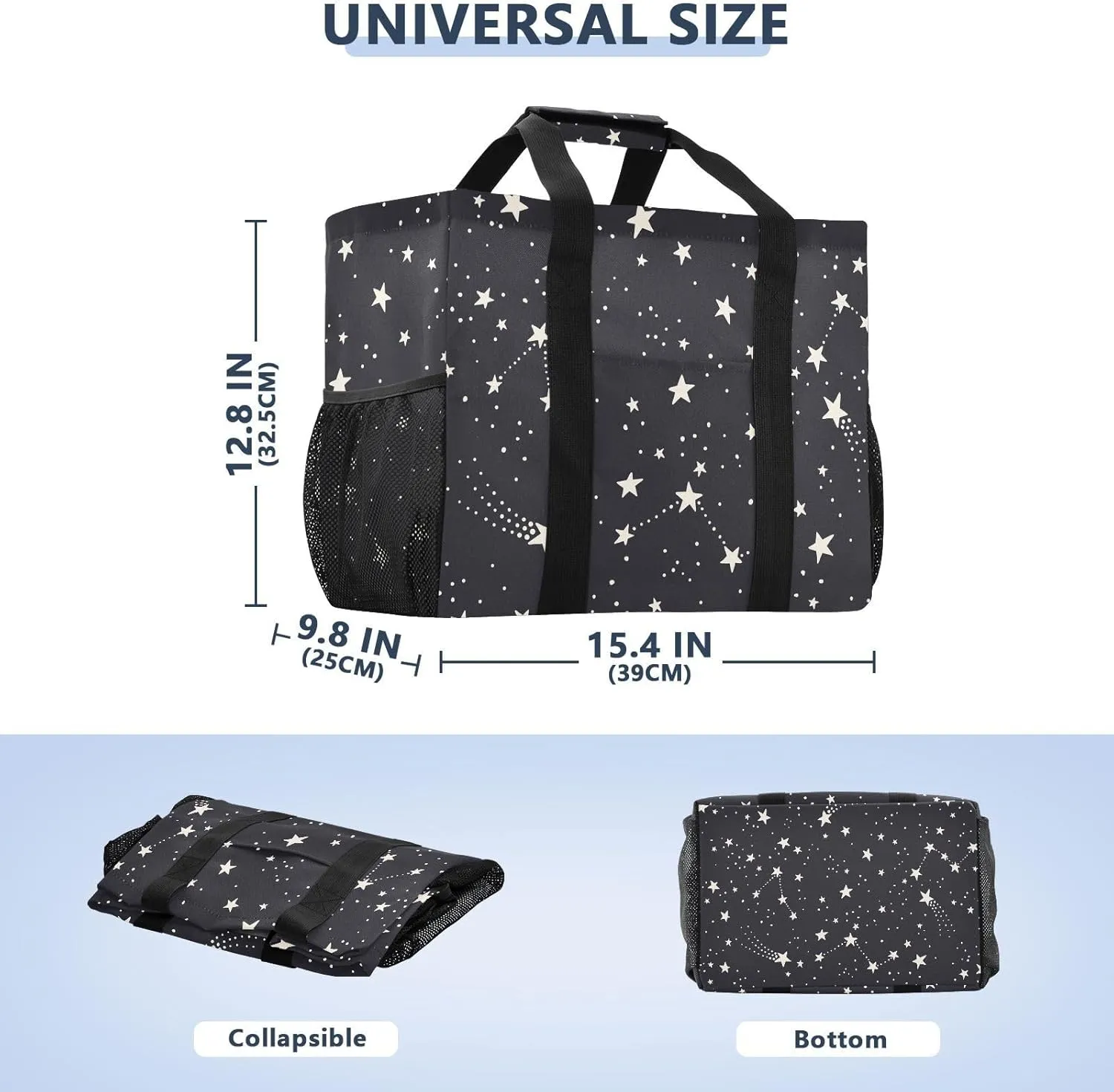 Foldable Grocery Reusable Tote Grocery Bag, Travel Canvas Shoulder Bags, Large Casual Laundry Pool Beach Bag