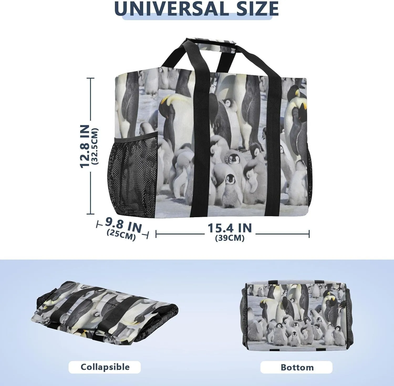 Foldable Grocery Reusable Tote Grocery Bag, Travel Canvas Shoulder Bags, Large Casual Laundry Pool Beach Bag