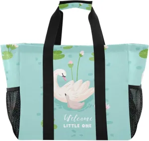 Foldable Grocery Reusable Tote Grocery Bag, Travel Canvas Shoulder Bags, Large Casual Laundry Pool Beach Bag