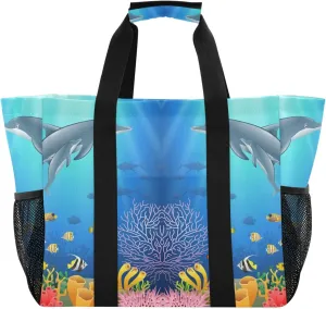 Foldable Grocery Reusable Tote Grocery Bag, Travel Canvas Shoulder Bags, Large Casual Laundry Pool Beach Bag