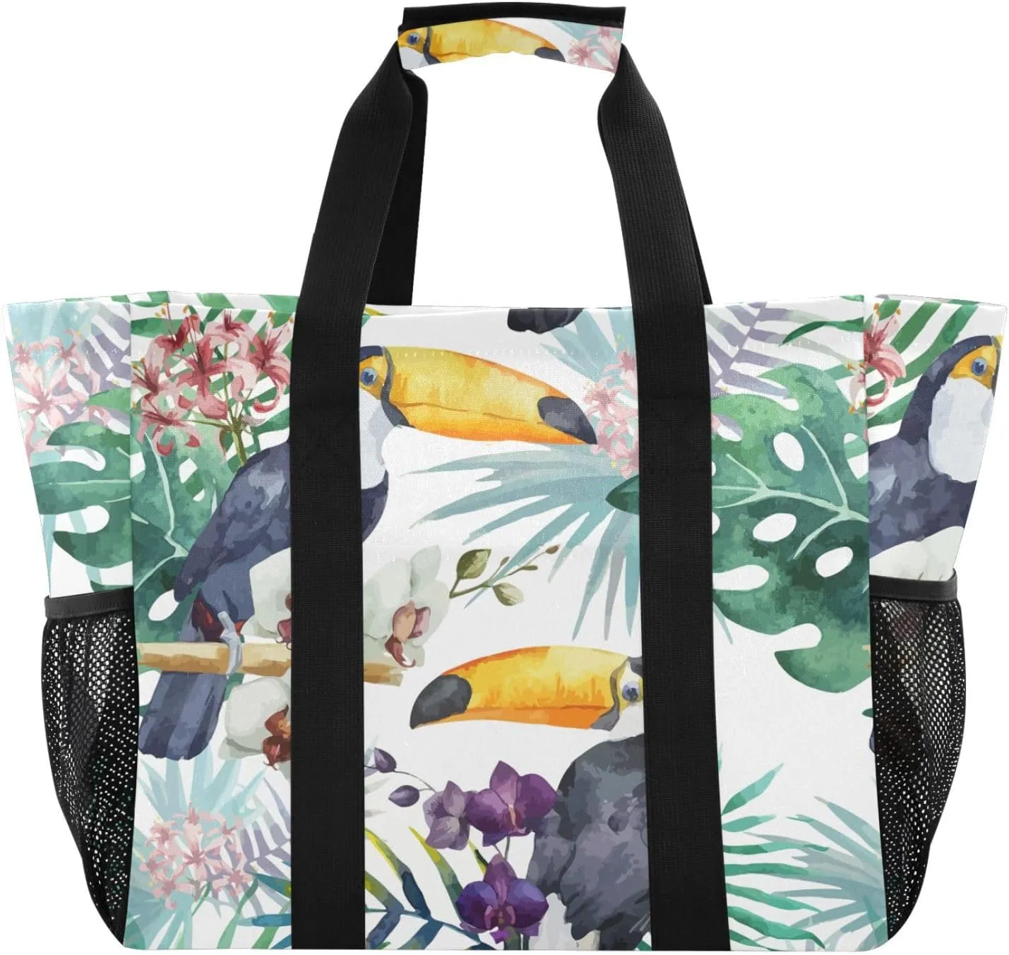 Foldable Grocery Reusable Tote Grocery Bag, Travel Canvas Shoulder Bags, Large Casual Laundry Pool Beach Bag
