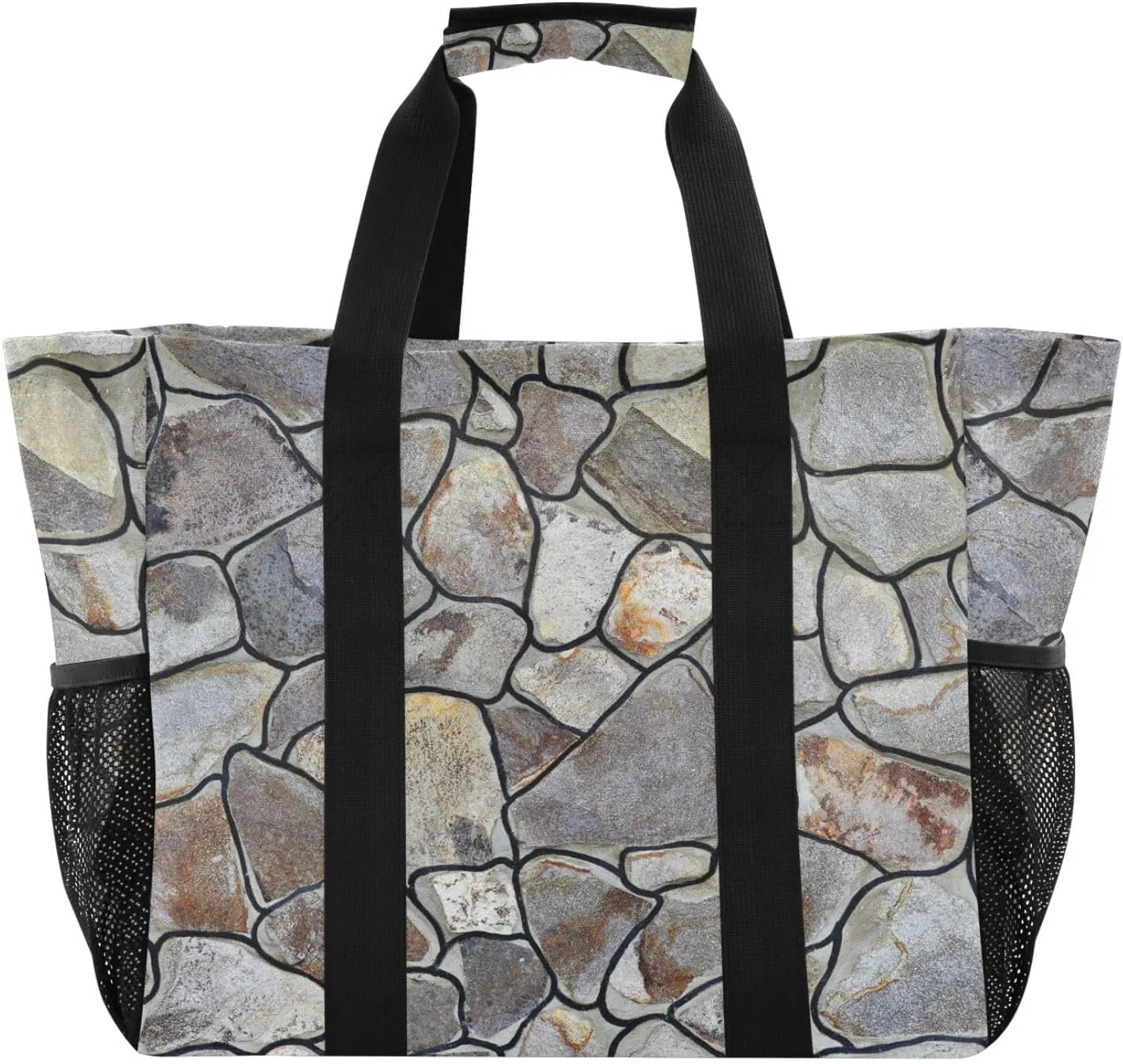 Foldable Grocery Reusable Tote Grocery Bag, Travel Canvas Shoulder Bags, Large Casual Laundry Pool Beach Bag