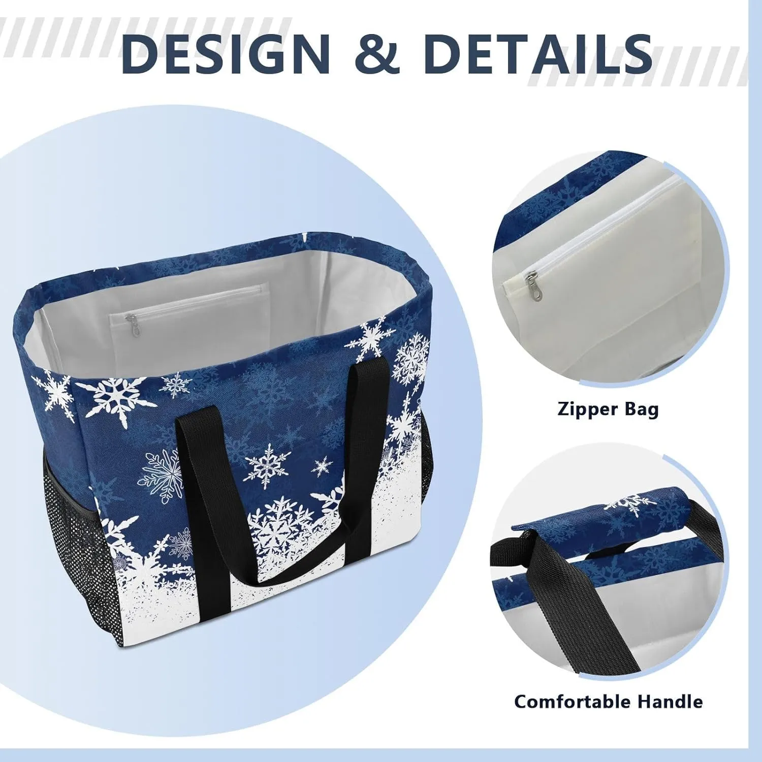 Foldable Grocery Reusable Tote Grocery Bag, Travel Canvas Shoulder Bags, Large Casual Laundry Pool Beach Bag
