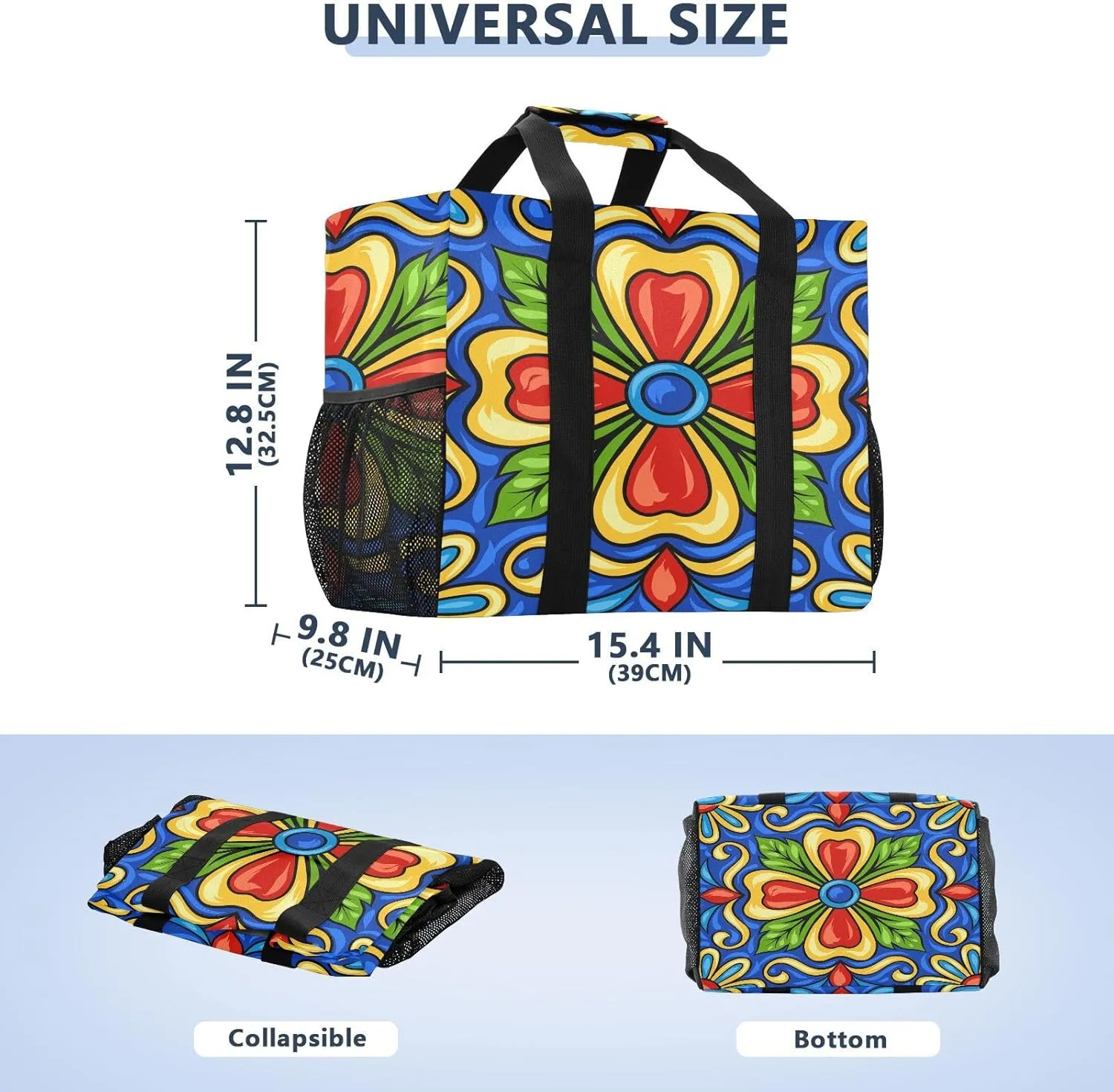 Foldable Grocery Reusable Tote Grocery Bag, Travel Canvas Shoulder Bags, Large Casual Laundry Pool Beach Bag