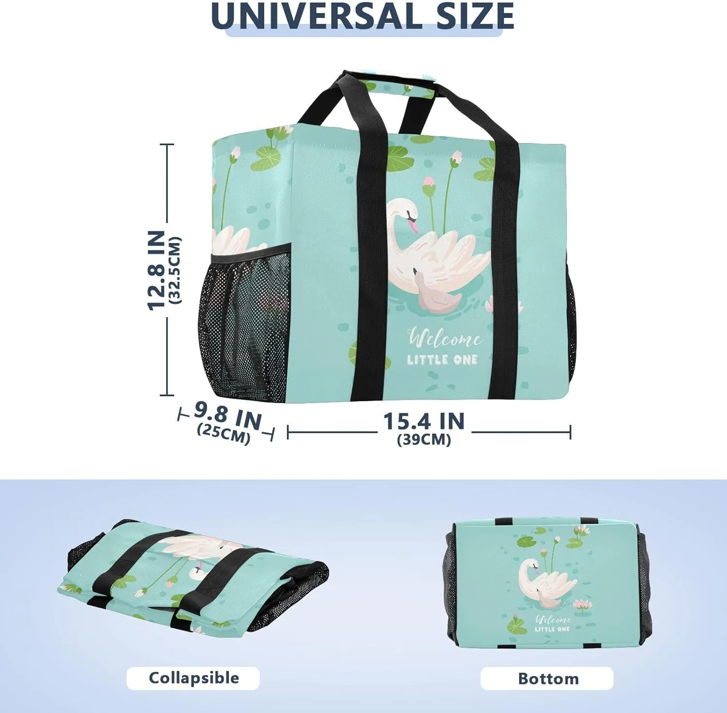Foldable Grocery Reusable Tote Grocery Bag, Travel Canvas Shoulder Bags, Large Casual Laundry Pool Beach Bag