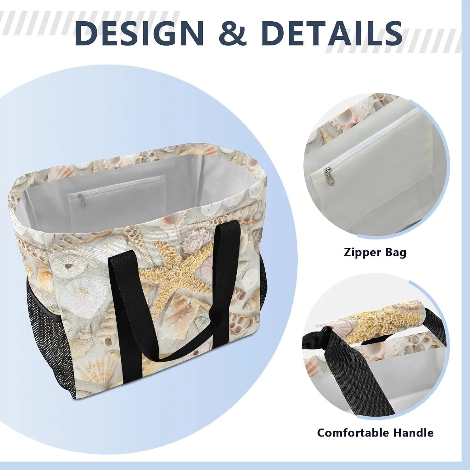 Foldable Grocery Reusable Tote Grocery Bag, Travel Canvas Shoulder Bags, Large Casual Laundry Pool Beach Bag