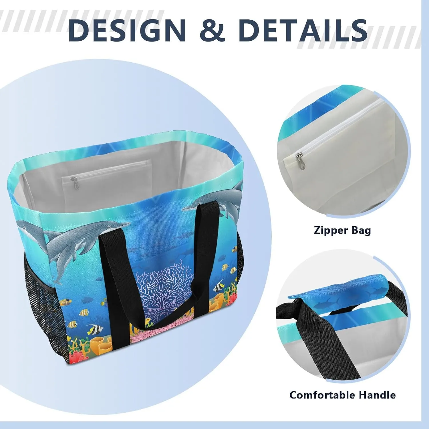 Foldable Grocery Reusable Tote Grocery Bag, Travel Canvas Shoulder Bags, Large Casual Laundry Pool Beach Bag