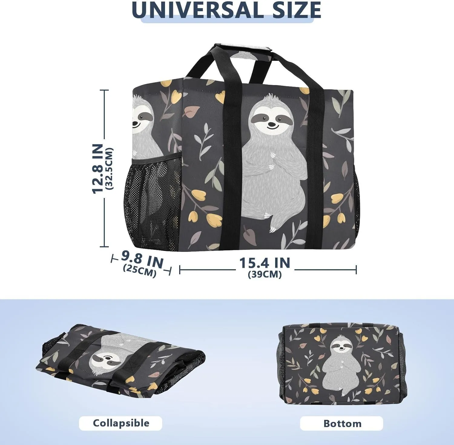 Foldable Grocery Reusable Tote Grocery Bag, Travel Canvas Shoulder Bags, Large Casual Laundry Pool Beach Bag