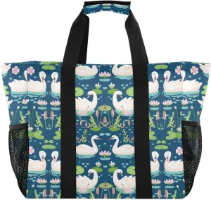 Foldable Grocery Reusable Tote Grocery Bag, Travel Canvas Shoulder Bags, Large Casual Laundry Pool Beach Bag