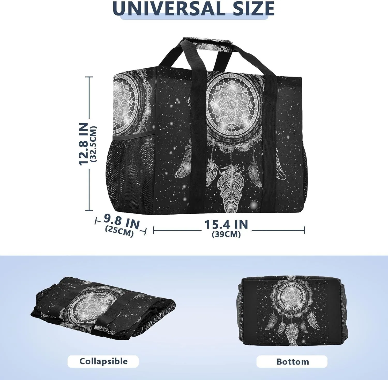 Foldable Grocery Reusable Tote Grocery Bag, Travel Canvas Shoulder Bags, Large Casual Laundry Pool Beach Bag