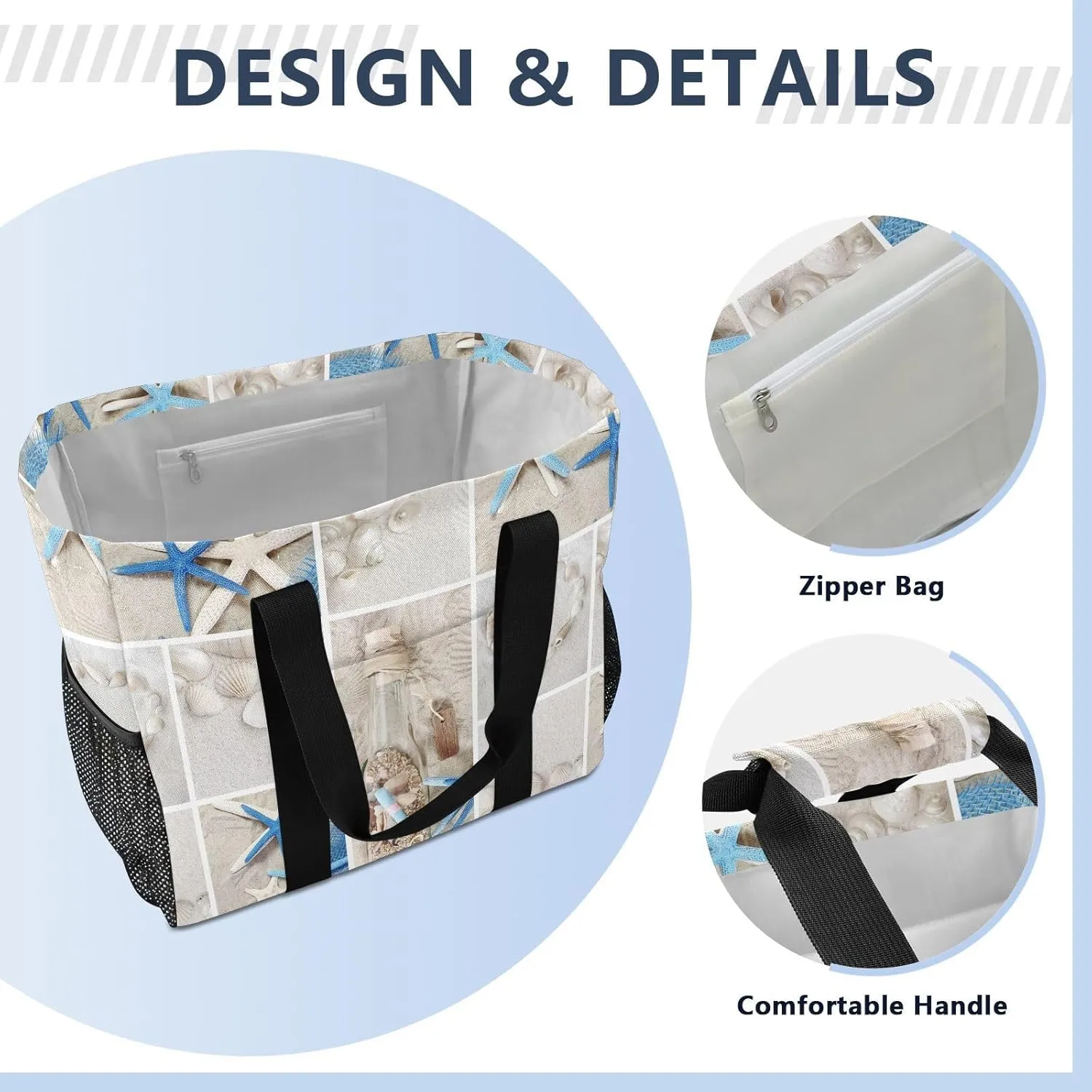 Foldable Grocery Reusable Tote Grocery Bag, Travel Canvas Shoulder Bags, Large Casual Laundry Pool Beach Bag