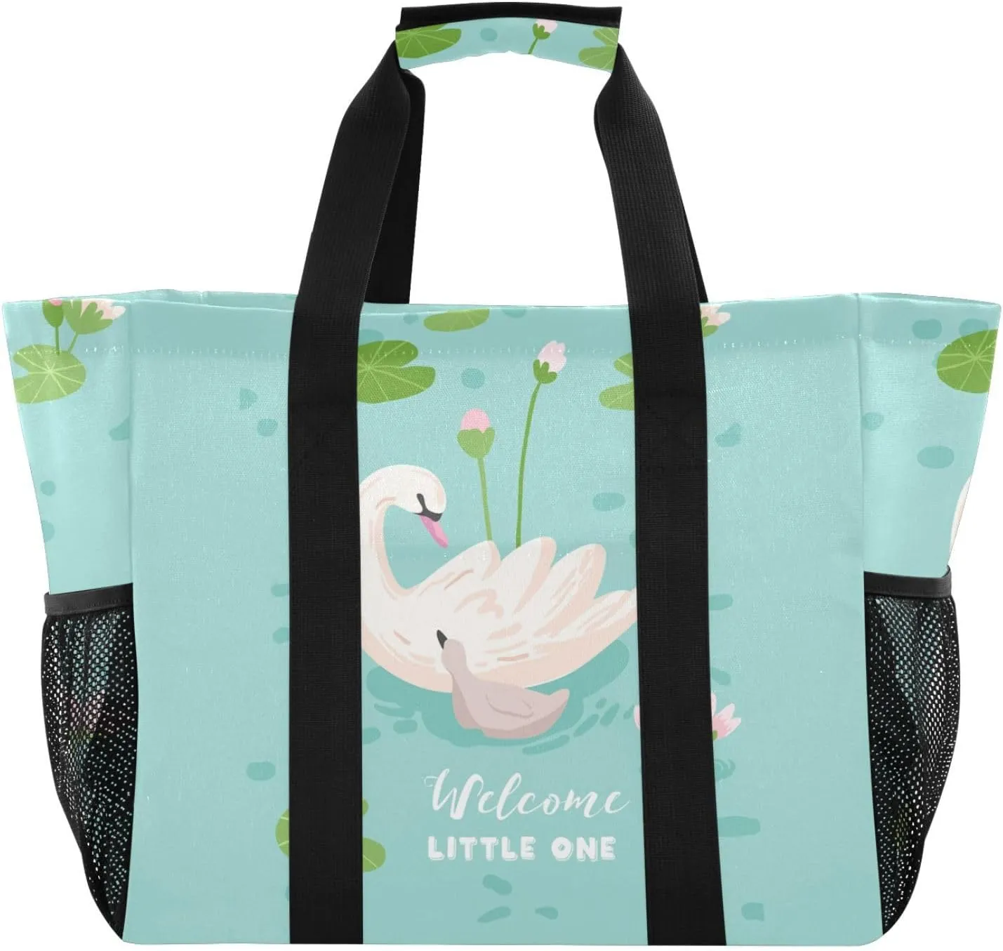 Foldable Grocery Reusable Tote Grocery Bag, Travel Canvas Shoulder Bags, Large Casual Laundry Pool Beach Bag