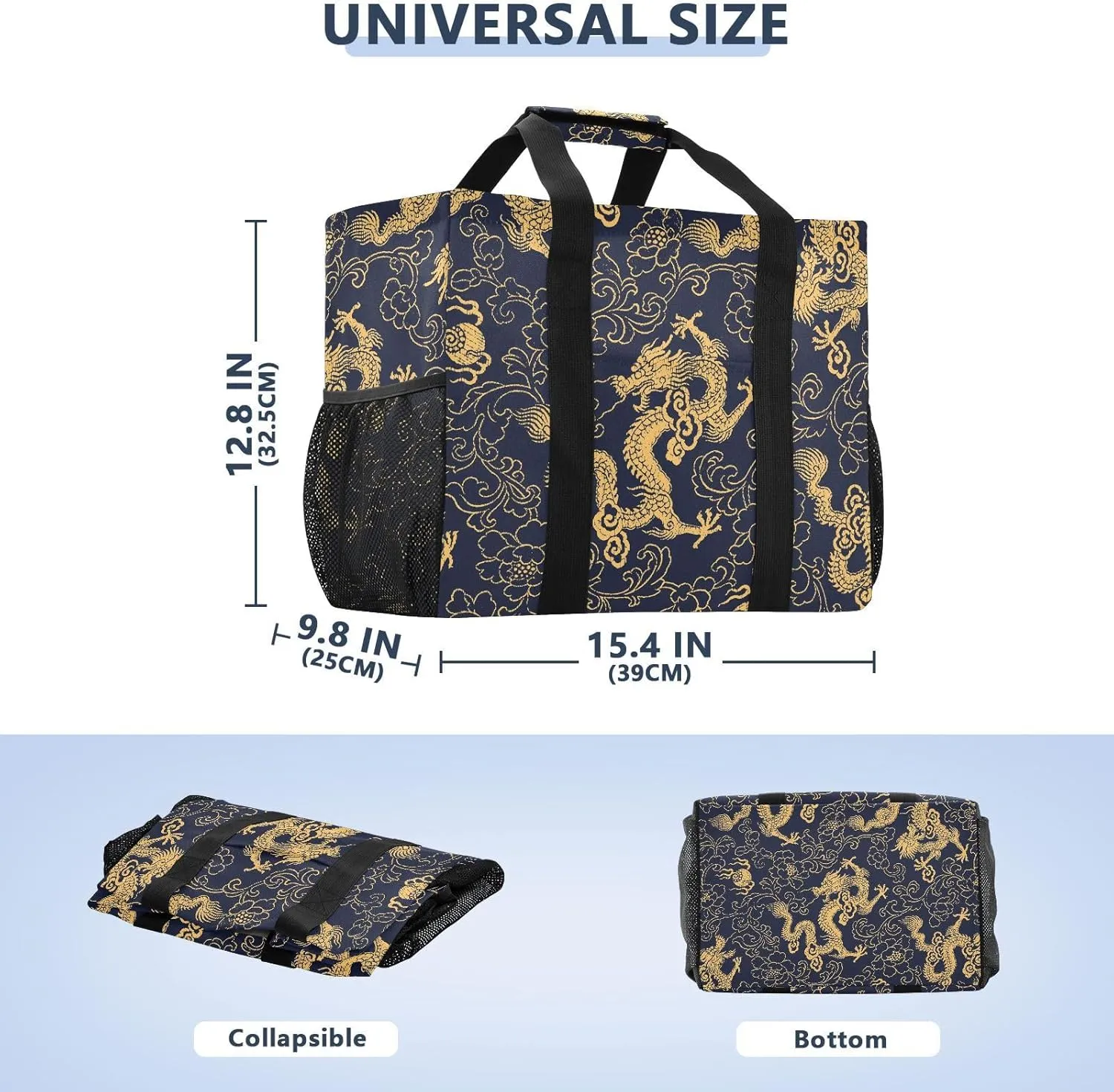 Foldable Grocery Reusable Tote Grocery Bag, Travel Canvas Shoulder Bags, Large Casual Laundry Pool Beach Bag