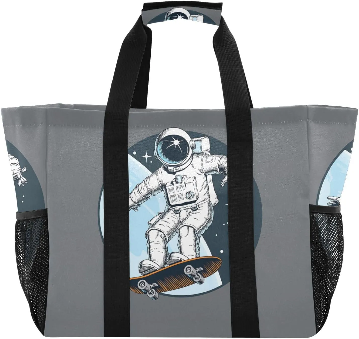 Foldable Grocery Reusable Tote Grocery Bag, Travel Canvas Shoulder Bags, Large Casual Laundry Pool Beach Bag