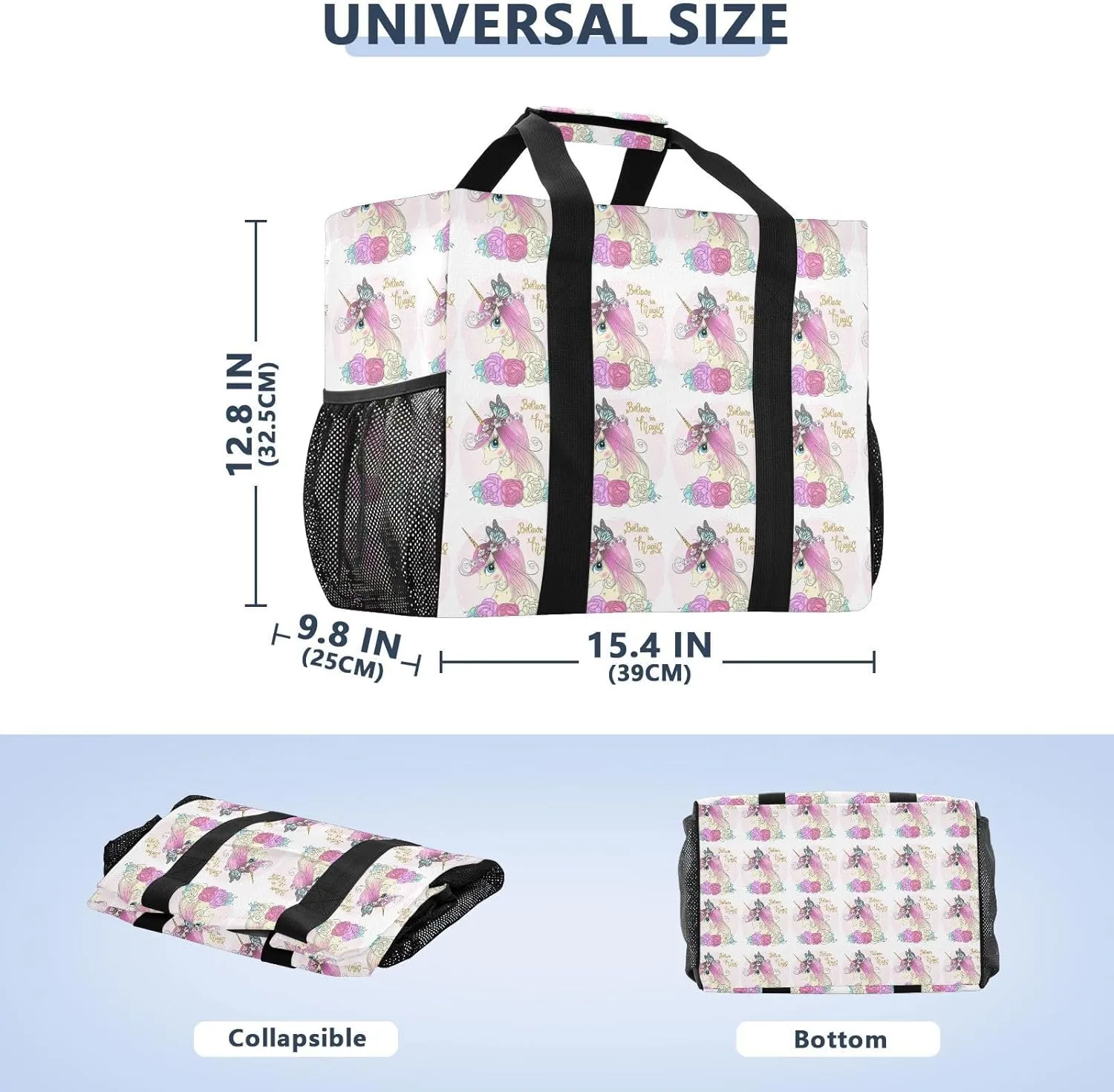 Foldable Grocery Reusable Tote Grocery Bag, Travel Canvas Shoulder Bags, Large Casual Laundry Pool Beach Bag