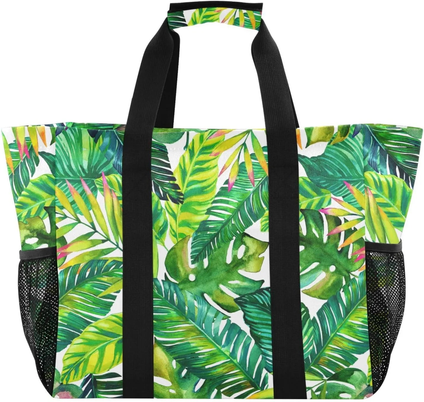 Foldable Grocery Reusable Tote Grocery Bag, Travel Canvas Shoulder Bags, Large Casual Laundry Pool Beach Bag