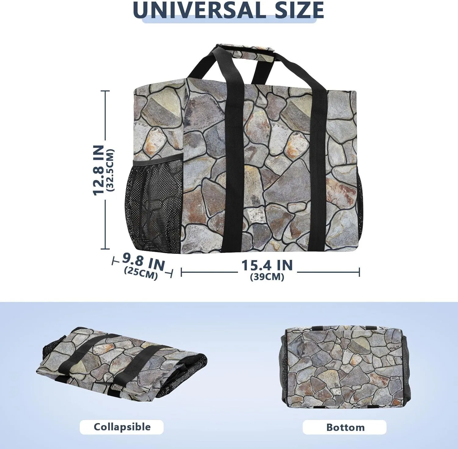 Foldable Grocery Reusable Tote Grocery Bag, Travel Canvas Shoulder Bags, Large Casual Laundry Pool Beach Bag