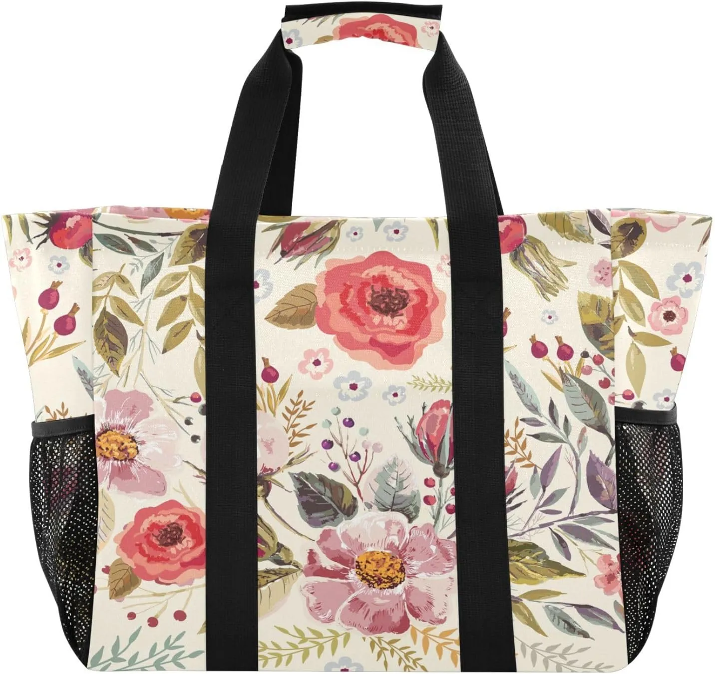 Foldable Grocery Reusable Tote Grocery Bag, Travel Canvas Shoulder Bags, Large Casual Laundry Pool Beach Bag