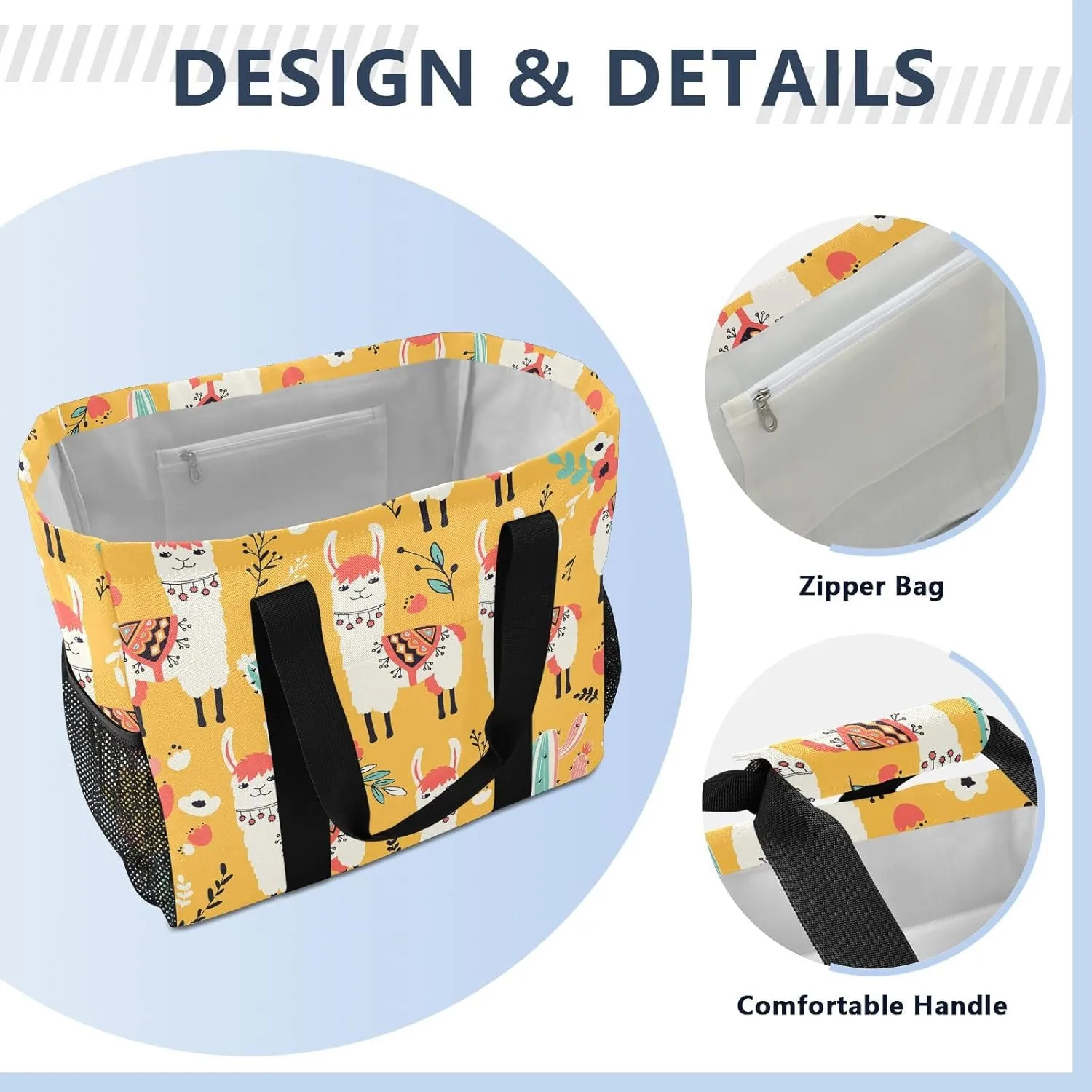 Foldable Grocery Reusable Tote Grocery Bag, Travel Canvas Shoulder Bags, Large Casual Laundry Pool Beach Bag