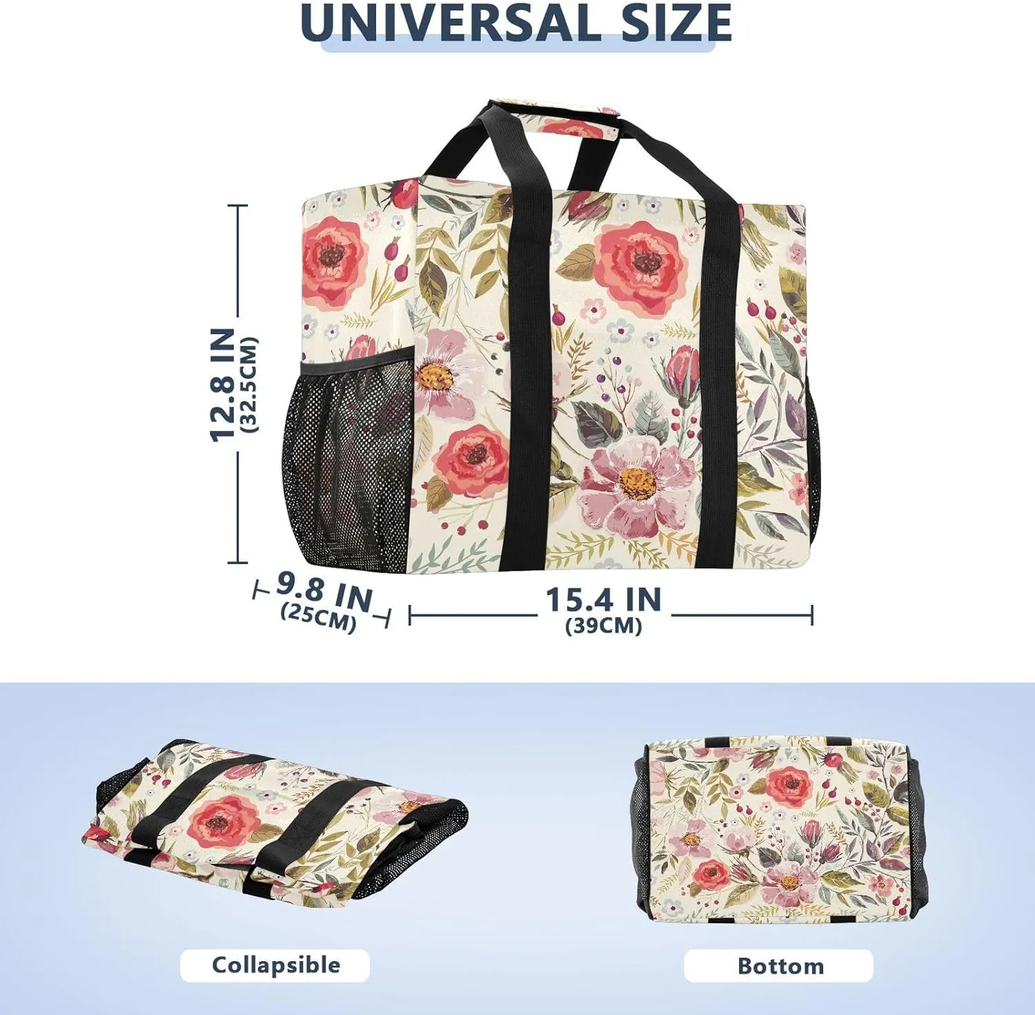 Foldable Grocery Reusable Tote Grocery Bag, Travel Canvas Shoulder Bags, Large Casual Laundry Pool Beach Bag