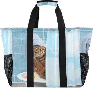 Foldable Grocery Reusable Tote Grocery Bag, Travel Canvas Shoulder Bags, Large Casual Laundry Pool Beach Bag