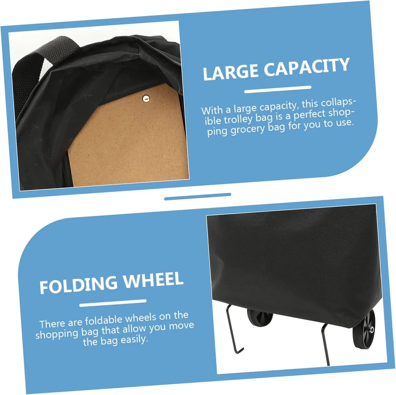 Foldable Wheel Storage Bag Tote Bags Trolley Sleeve for Laundry Cart Moving Bag Carts Wheels for Shopping