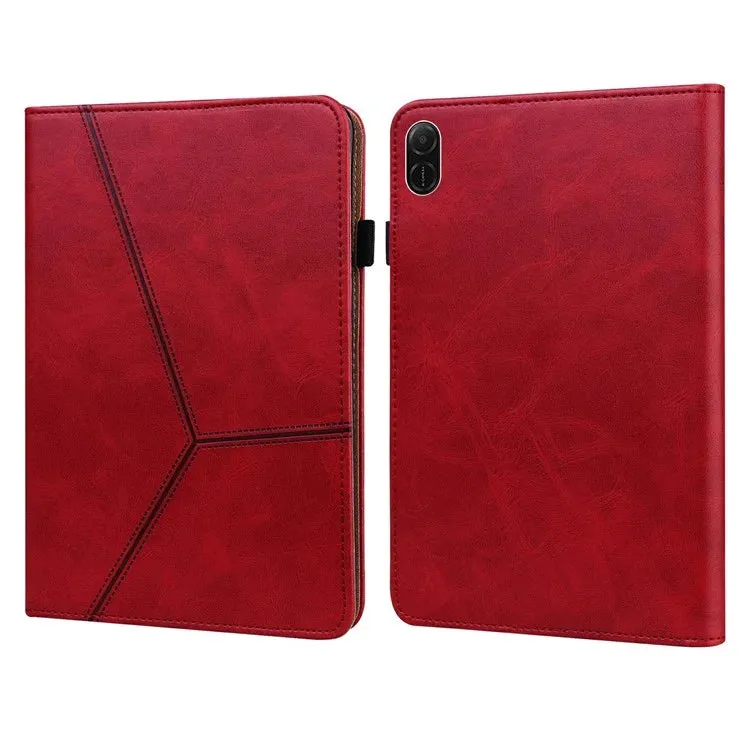 For Honor Pad X8a Case Line Imprinted PU Leather Card Holder Tablet Stand Cover