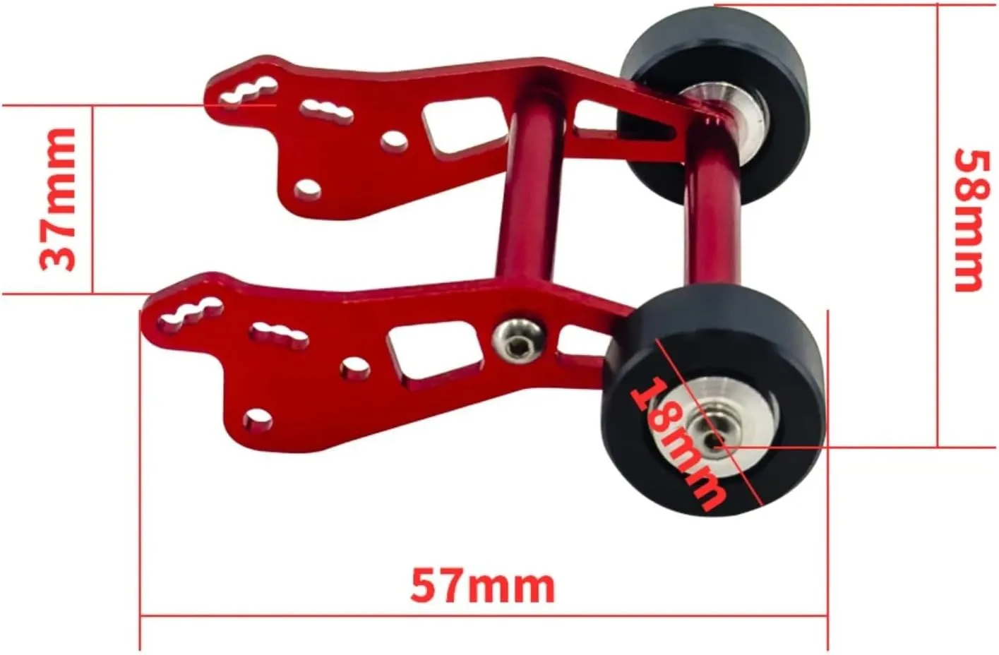 for Losi for Mini for LMT 1/18 Rc Crawler Adjustable Wheelie Bar Anti Roll Wheel Aluminium Metal Accessories Rc Car Upgrade Parts RC Parts(Red)