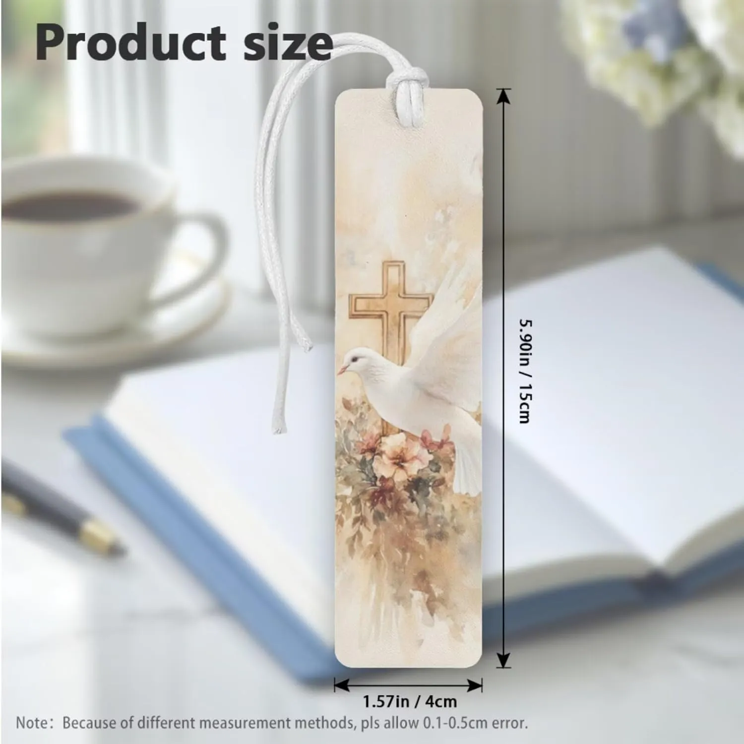 FOR U DESIGNS Womens Dove Cross Bible Case Waterproof PU Leather Cover with Bookmark Large 11.5x8.5x2 Inch Lightweight Bag for Church Services & Daily Devotion