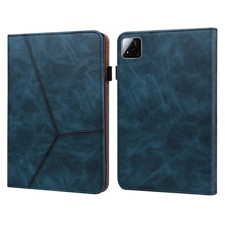 For Xiaomi Pad 7 Pro  /  Pad 7 Case Line Imprinted PU Leather Card Holder Tablet Stand Cover