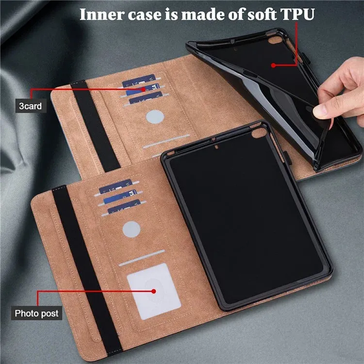 For Xiaomi Pad 7 Pro  /  Pad 7 Case Line Imprinted PU Leather Card Holder Tablet Stand Cover