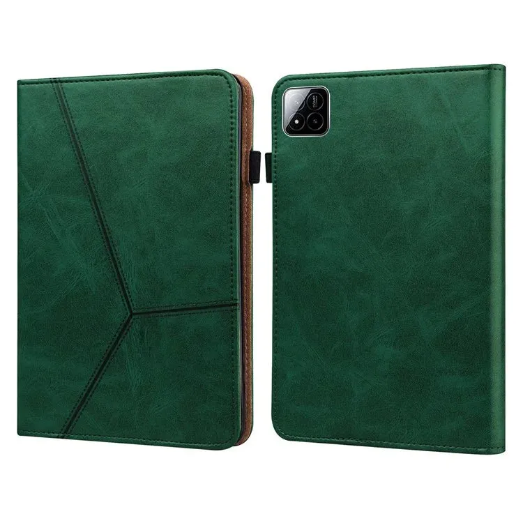 For Xiaomi Pad 7 Pro  /  Pad 7 Case Line Imprinted PU Leather Card Holder Tablet Stand Cover