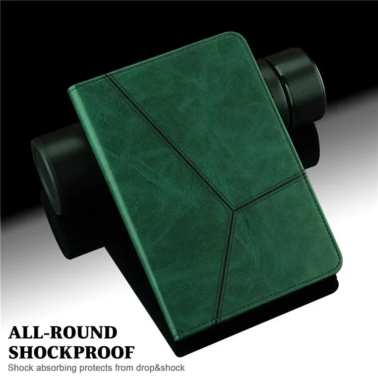 For Xiaomi Pad 7 Pro  /  Pad 7 Case Line Imprinted PU Leather Card Holder Tablet Stand Cover