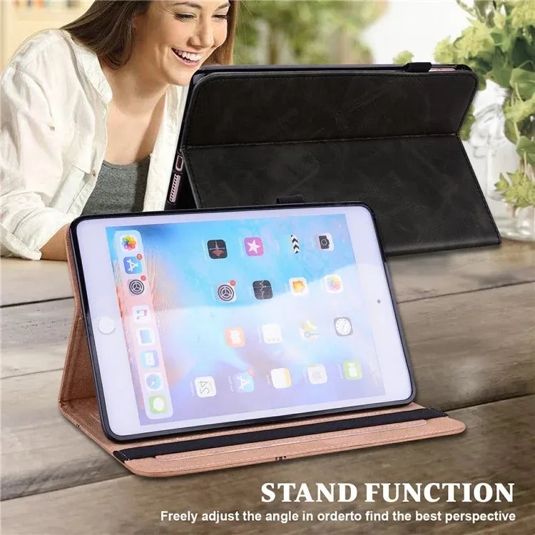 For Xiaomi Pad 7 Pro  /  Pad 7 Case Line Imprinted PU Leather Card Holder Tablet Stand Cover