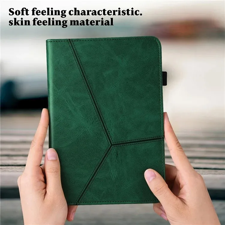 For Xiaomi Pad 7 Pro  /  Pad 7 Case Line Imprinted PU Leather Card Holder Tablet Stand Cover