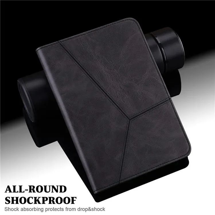 For Xiaomi Pad 7 Pro  /  Pad 7 Case Line Imprinted PU Leather Card Holder Tablet Stand Cover