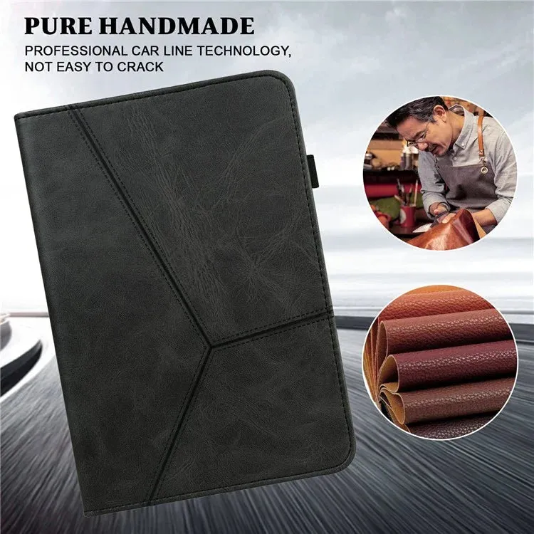 For Xiaomi Pad 7 Pro  /  Pad 7 Case Line Imprinted PU Leather Card Holder Tablet Stand Cover