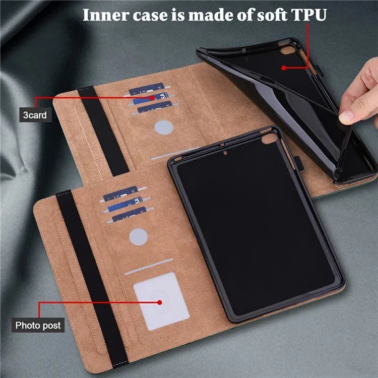 For Xiaomi Pad 7 Pro  /  Pad 7 Case Line Imprinted PU Leather Card Holder Tablet Stand Cover